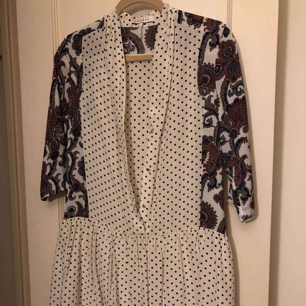 Women’s Sandro Silk mini dress with linen lining